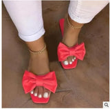 Daiiibabyyy  Women's Slippers Summer New Fashion Shoes for Women Plus Size 43 Solid Bow Flat Outdoor Beach Slippers Female Zapatos Mujer