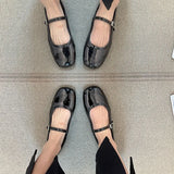 Daiiibabyyy 2024 Spring New Women Black Flat Shoes Fashion Red Ladies Casual Dress Mary Jane Shoes Soft Sole Round Toe Outdoor Ballerina