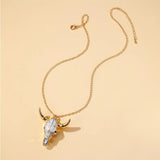Daiiibabyyy New Trendy Hiphop Golden Bull Head Pendant Necklace for Women Exquisite Copper Chain Cool Personality Party Jewelry Gifts