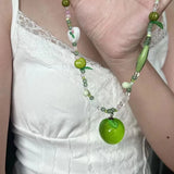 DAIIIBABYYY  -  New Cute Harajuku Cartoon Fruit Ceramic Pendant Green Charm Beads Choker Necklace Women Y2K Jewelry Aesthetic Summer Accessories