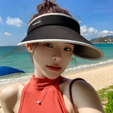 Daiiibabyyy Summer Sun Hats For Women Visor UV Protection Top Empty Caps Outdoor Beach Sports Tennis Golf Running Sunscreen Cap For Lady Hat
