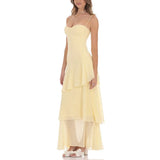 Daiiibabyyy  Casual Ladies Off Shoulder Solid Color Long Dress New 2025 Summer Suspender Party Dress Fashion Chest Wrap High Waist Cake Dress