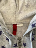 Daiiibabyyy  American Casual Cardigan Coat Women Autumn Winter New Sweatshirts Tops Vintage Printed Zipper Hooded Jacket Gray Star