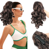 Daiiibabyyy  12inch Short Ponytail Extension Classic Loose Curly Wavy Claw Clip Pony tails Synthetic Hair Extensions Hairpieces for Women
