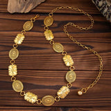 Daiiibabyyy  Hip Hop Metal Geometric Oval Waist Chain for Women Men Punk Silver Color Irregular Pattern Personality Body Chain Jewelry Gifts