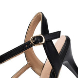 DAIIIBABYYY  -  Women's Breathable and Sexy slim High heels elegant Sandals Roman style Buckle decoration Shoes Big size 43
