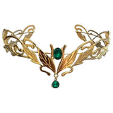 Daiiibabyyy  Fashion Vintage King Round Elves Crown Elegant Baroque Princess Diadems Leaf Leaves Punk Alloy Rhinestone Headdress Bridal Party