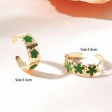Daiiibabyyy New Geometric Oil Drip Flower Foot Ring Set Women Fashion Simple Design Adjustable Rings Party Jewellery Gifts