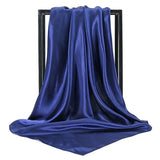 DAIIIBABYYY  -  Imitation Silk Scarf Pure color Women Satin Square Hijab Scarfs For Ladies Luxury Shawl 90*90 Bandana Large Hair Head Scarf
