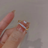 DAIIIBABYYY  -  2PCS/Set Opening Ring Personalized Design Ring Temperament Jewelry