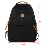 Daiiibabyyy  Fashion Nylon Casual Backpack Solid Color Wear-resistant Students Schoolbag Large Capacity Zipper Travel Rucksack