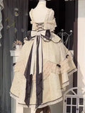 DAIIIBABYYY  -  Japan New Sweet Heavy Industry Black And White Dress Lolita Dress JSK Spring And Autumn Princess Lolita Skirt Fairy