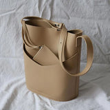 Daiiibabyyy Women Bucket Bag Korean style ladies Shoulder bag Casual Crossbody Bag Large Capacity PU Leather purse and hanbags Black bolsas