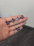 Daiiibabyyy  Asymmetric Dreamy Purple Blue Butterfly Stud Earrings Gothic Dark Insect Earrings Women Fashion Jewelry