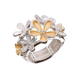 Daiiibabyyy  All-match Painting Oil Flower Ring Multicolor Petal Stretch Ring Zinc Alloy Classic Opening Ring Party