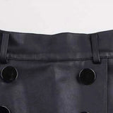 Daiiibabyyy  Spring and Autumn Korean  high waisted and hip hugging PU leather skirt, slimming and split half one-step mid length skirt
