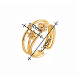 Daiiibabyyy  Silver Plating Zircon Star Moon Opening Rings for Women Romantic Personality Fashion Jewelry Minimalist Accessories