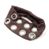 DAIIIBABYYY  -  Punk Fashion Hollowed Out Eyelets wide Headband Metal Rock Elastic Headband Rock Steampunk Headbands for Women Hair Accessories