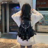 Daiiibabyyy  Y2k Letter Plaid Schoolmochila High Capacity Bag Lightweight Backpack Student Sac Femme 2026 Fashion Casual Bags for Woman