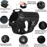 Daiiibabyyy Military MOLLE Tactical Dog Harness Leash Set Metal Buckle Pet Training Vest for Big Dogs German Shepherd Malinois Labrador