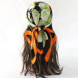 DAIIIBABYYY  -  Luxury Silk Scarf For Women, RibbonWith Handle, PrintedWith Small Cats, Hairband, Ladies' Handkerchief, Collection.