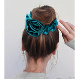 Daiiibabyyy  1PC Pack Rose - Shaped Hair Scrunchies, Elegant Flower Hair Ties, Ideal for Women's Stylish Ponytails and Buns
