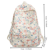 Daiiibabyyy  Fashion Flower Print Women's Backpacks Multifunction Large Capacity School Backpack Zipper Book Bag Students