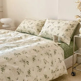 DAIIIBABYYY  -  Bedding Class A All Cotton Face Mask Dormitory Skin friendly Fresh Bed Sheet and Quilt Cover Pure Cotton Four piece Set Three