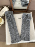 Daiiibabyyy  Y2K New Millennium Hot Girl Strap Knit Leg Warmers Ins Simple Split Folded Edge Leg Warmers Winter Warm Thick Yarn Leg Warmers