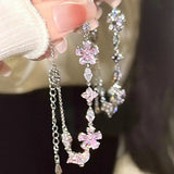 DAIIIBABYYY  -  Elegant Crystal Flowers Bracelet For Women Y2K Sweet Girls Moon Cherry Blossom Bow Zircon Bracelets Luxury Designer Jewelry Gift