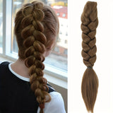Daiiibabyyy  Synthetic Claw Clip On Braid Ponytail Hair Extensions Heat Resistant Long Handmade Braided Pony Tail Hair Piece For Women Daily