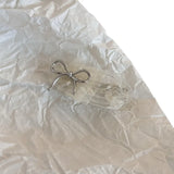 DAIIIBABYYY  -  Mesh lace metal bow bangs clip, women's silver new niche design with a sense of side clip hair accessories