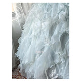 Daiiibabyyy  Blue A-Line Evening Long Dresses Strapless Sleeveless Ruffles Formal Party Gown Elegant Women's Wedding Guest Dress Customized
