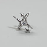 Daiiibabyyy  Harajuku Y2K Shiny Star Cross Crystal Rings for Women Unisex Couple Engagement Ring Party Creative Jewelry
