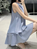 Daiiibabyyy Y2k Crop Tank Tops Skirt Suits Summer New Fashion Solid Camis Sleeveless Blouse High Waist Elegant Ladies Korean Two Piece Set