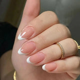 Daiiibabyyy  Manicure Long Almond False Nails Purple French Press on Nails Detachable Cat's Eye Cherry Fake Nials DIY