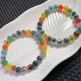 DAIIIBABYYY  -  8MM Natural Colored Candy Agate Bracelet Crystal Reiki Healing Gemstone Fashion Fengshui Jewelry Festival Gift 1pcs