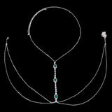 Daiiibabyyy  Hot Sale Green Square Rhinestone Crystal Tassel Long Body Chain for Women Gold Silver Plated for Beach Party Jewelry