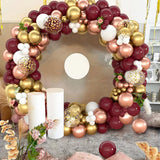 Daiiibabyyy Wine Red Silver Balloons Garland Arch Kit Birthday Party Decoration Kids Wedding Birthday Party Supplies Baby Shower Deco