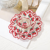 Daiiibabyyy  Pleated Flower Hair Ropes Women Summer Sweet Hair Rubber Bands Fashion Scrunchies Ladies Beach Styling Photo Hair Accessories