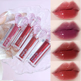 Daiiibabyyy Lip gloss heartbeat watery glass lip gloss plain color versatile natural color lip gloss mirror lip gloss makeup
