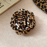 Daiiibabyyy  2/4-Piece Set of Stylish and Elegant Leopard Print Rose Red Hair Clips, Shark Clips for Back of the Head, Hair Accessories for Women, Suitable for Everyday Versatile Use
