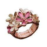 Daiiibabyyy  All-match Painting Oil Flower Ring Multicolor Petal Stretch Ring Zinc Alloy Classic Opening Ring Party