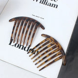 Daiiibabyyy  Vintage Leopard Acetate Hair Comb French Hair Fork for Women Anti Slip Side Insert Comb for Bun Updo High Crown Hair Accessories