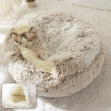 DAIIIBABYYY  -  Cat House Bed Long Plush Warm Nesting Basket Cushion Soft Long Plush Pet Bed for Small Dogs Cat Mat Nest Bed Cushion