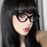 DAIIIBABYYY  -  Y2K Cat Eye Triangle Frame Anti-Blue Light Glasses Classic Men Women Reading Eyewear Retro Triangle Frame Transparent Eyeglasses