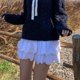 DAIIIBABYYY  -  Kawaii White Mini Skirt Women Japanese Cute Ruffles Ball Gown Skirts Summer Harajuku Korean High Waist A Line Faldas New