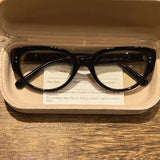 DAIIIBABYYY  -  Retro Cat Eye Triangle Frame Glasses Women Y2K Harajuku Eyeglasses Reading Computer Spectacle Goggles Anti-Blue Light Eyewears