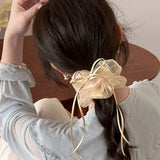 DAIIIBABYYY  -  Ballet Style Hair Circle Women Gentle Mesh Bow Ribbon Large Intestine Hair Rope High-End Feeling Super Big Head Rope Versatile