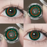 Daiiibabyyy  1pair Green Halloween Color Contact Lenses Crazy Circle Lens Anime Softlens